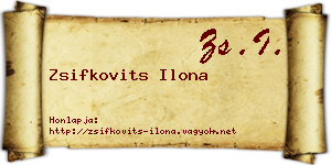 Zsifkovits Ilona névjegykártya